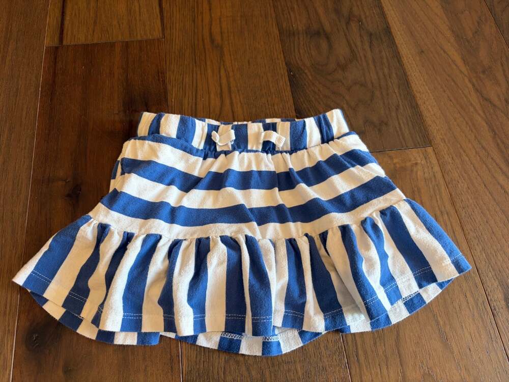 Cat & Jack Blue and White Striped Skort Size XS (4/5)